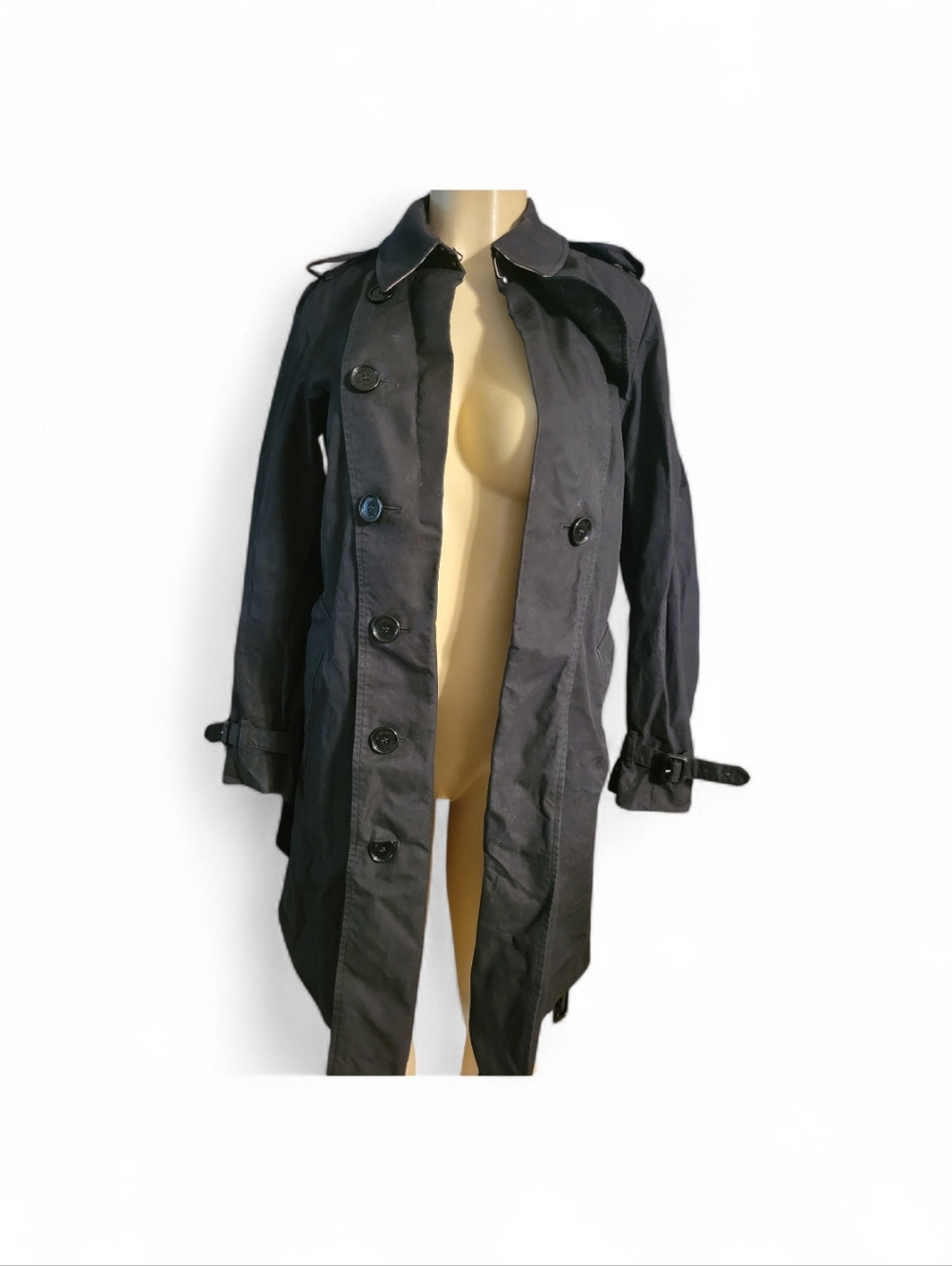 Burberry Trench Coat Jacket Double Breasted Quiet Luxury British Size 6 - Picture 2 of 11